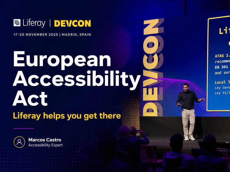 Thumbnail for the European Accessibility Act talk at DEVCON